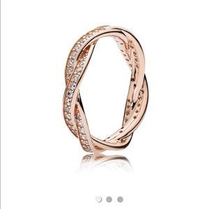 Rose Gold Pandora ring with CZ BEST OFFER!!
